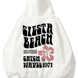 Unisex Siesta Beach Beyaz Sweatshirt
