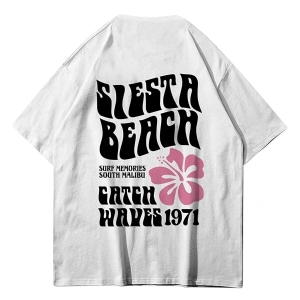 Unisex Siesta Beach Beyaz Tshirt