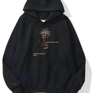 Unisex Silent Sweatshirt Hoodie Siyah