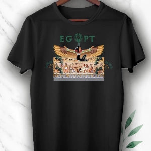 Unısex Siyah  Antik Mısır Egypt Firavun Tişört