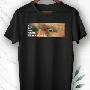 Unısex Siyah Art Vincent Van Gogh Baskılı Tişört