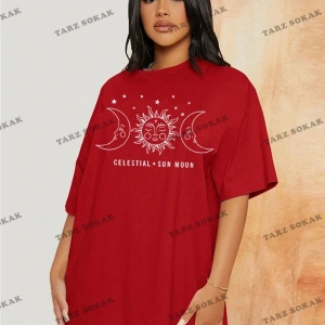 Unisex Siyah-Beyaz Baskılı 2 Farklı Renk Oversize Boyfriend