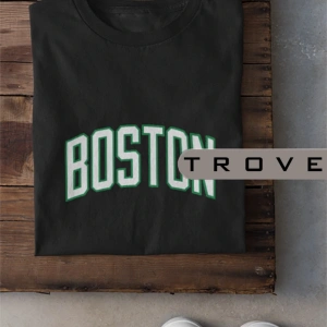 Unısex Siyah Beyaz Boston Baskılı Celtics % 100 Pamuk Tasarım T-shirt