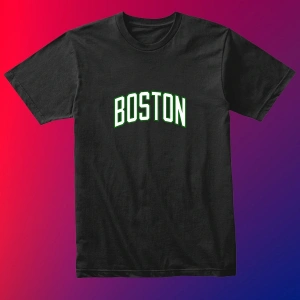 Unısex Siyah Beyaz Boston Baskılı Celtics % 100 Pamuk Tasarım T-shirt