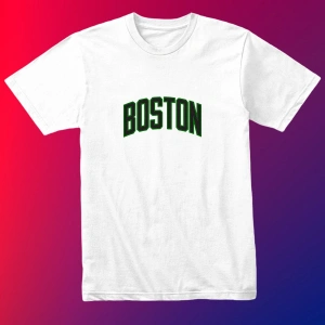 Unısex Siyah Beyaz Boston Baskılı Celtics % 100 Pamuk Tasarım T-shirt