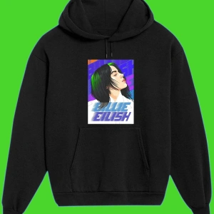 Unisex Siyah Billie Eilish Baskılı Sweatshirt