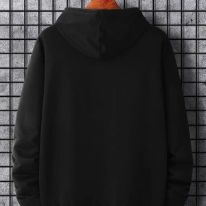 Unisex Siyah Devil Baskılı Kapüşonlu Sweatshirt