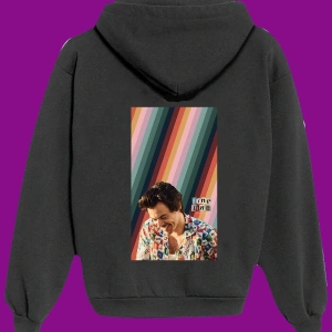 Unisex Siyah Harry Styles Sırt Baskılı Sweatshirt