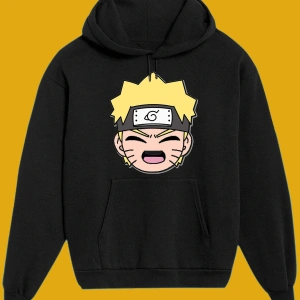 Unisex Siyah Naruto Baskılı Sweatshirt