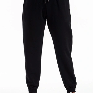 Unisex Siyah Paçası Lastikli Eşofman Altı