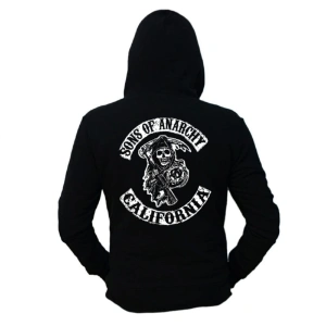 Unisex Siyah Samcro Sons Of Anarchy Sırt Baskılı Sweatshirt