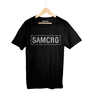 Unisex Siyah Samcro Sons Of Anarchy Sırt Baskılı Tişört