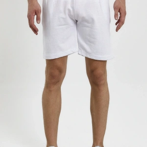 Unisex Slim Fitt Beyaz 2 Iplik Yazlık Ince Spor Şort