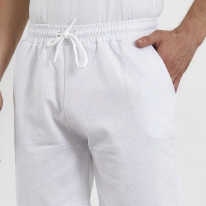 Unisex Slim Fitt Beyaz 2 Iplik Yazlık Ince Spor Şort