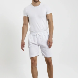 Unisex Slim Fitt Beyaz 2 Iplik Yazlık Ince Spor Şort