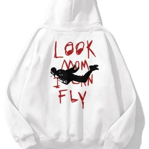 Unisex Smiley Look Mom Sweatshirt Beyaz