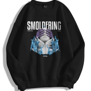 Unisex Smoldering Bisiklet Yaka Sweatshirt