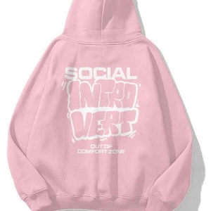Unisex Social Introvert Sweatshirt Hoodie Pembe