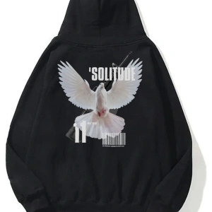 Unisex Solitude Sweatshirt Hoodie Siyah