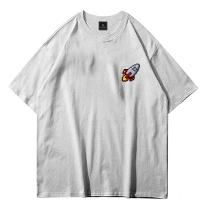 Unisex Spaceship Beyaz Tshirt