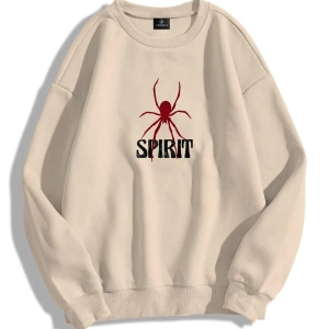 Unisex Spirit Bisiklet Yaka Sweatshirt Hoodie