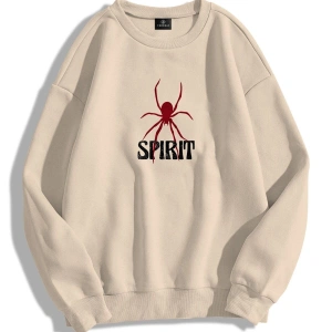 Unisex Spirit Bisiklet Yaka Sweatshirt Hoodie