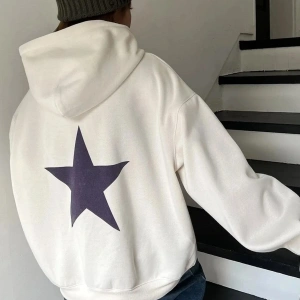 Unisex Star Baskılı Sweatshirt KP-LACI-SIRTYILDIZ Beyaz
