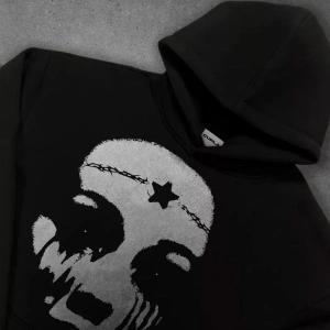 Unisex Star Face Sweatshirt Siyah