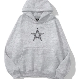 Unisex Star Stroke Taş Baskılı Sweatshirt Beyaz