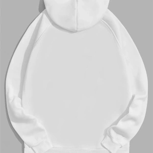 Unisex Super Baskılı Kapüşonlu Sweatshirt Beyaz