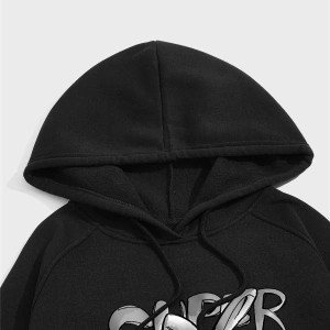 Unisex Super Baskılı Kapüşonlu Sweatshirt Beyaz