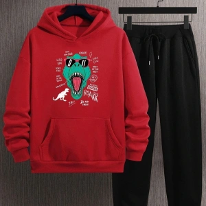 Unisex T - Rex Baskılı Eşofman Takımı KP-SİYAH-DINAZOR-ESH-SİYAH