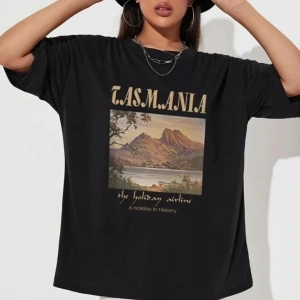 Unisex Tasmania Baskılı T-shirt