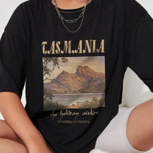 Unisex Tasmania Baskılı T-shirt