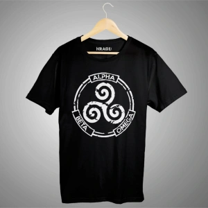 Unisex Teen Wolf Alpha Beta Omega Siyah Tişört