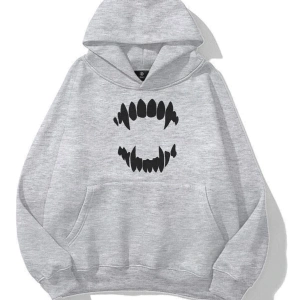 Unisex Teeth Sweatshirt Gri