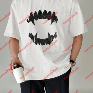 Unisex Teeth Tshirt Beyaz