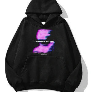 Unisex Temperature Sweatshirt Hoodie Siyah
