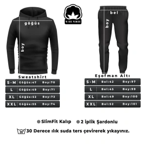 Unisex The Moon Baskılı Eşofman Takımı Kp-siyah-themoon-esh-siyah