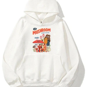 Unisex The Mushroom Fan Club Beyaz Sweatshirt