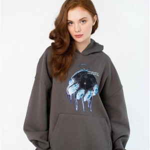 Unisex Time Flies Sweatshirt Hoodie Gri
