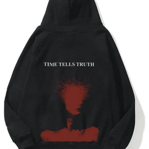 Unisex Time Tells Truth Sweatshirt Hoodie Siyah