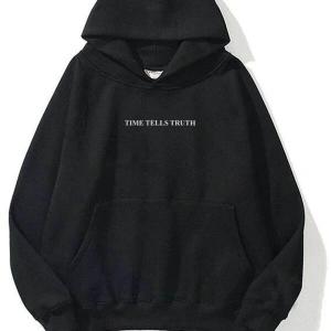 Unisex Time Tells Truth Sweatshirt Hoodie Siyah