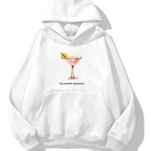 Unisex Tiny Cocktails Big Dreams Sweatshirt Beyaz