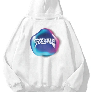 Unisex Trouble Sweatshirt Beyaz