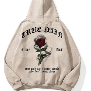 Unisex True Pain Sweatshirt Hoodie Gri