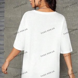 Unisex Tutulma Baskılı Oversize Boyfriend