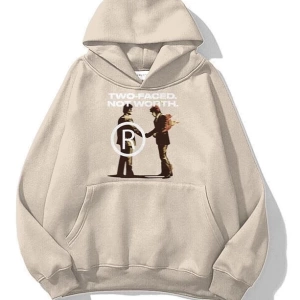 Unisex Two Faced Sweatshirt Hoodie Gri