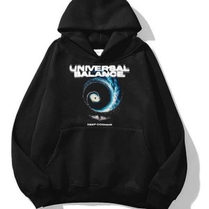Unisex Universal Balance Sweatshirt Hoodie Siyah