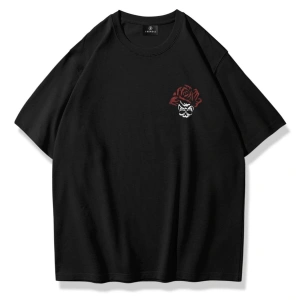 Unisex Vertigo Flowers Tshirt Siyah